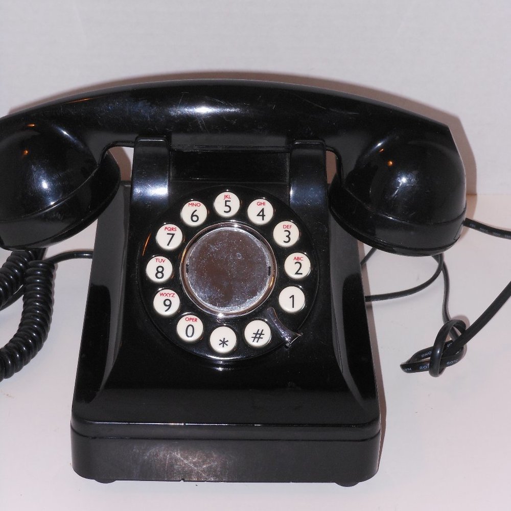 Microtel Telephone Model 999 Rotary Push Button Phone Black